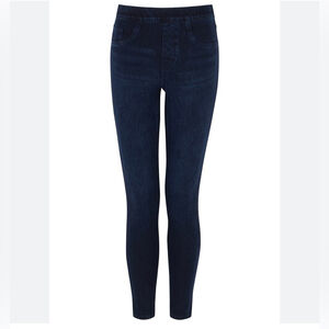 SPANX Jeanish stretch blue denim dark wash leggings Small